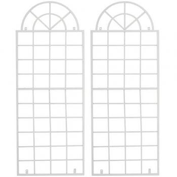 Set de 2 enrejados metálicos para plantas trepadoras Viva Blanco con marco para fijación a la pared