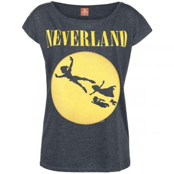 Peter Pan Neverland Mujer Camiseta Gris Oscuro S 50% algodón, 50% poliéster Ancho