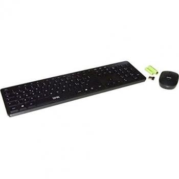 Kit Teclado Italiano y Mouse Inalámbrico con Pilas Incluidas 2.4GHz, Óptico 1000 DPI
