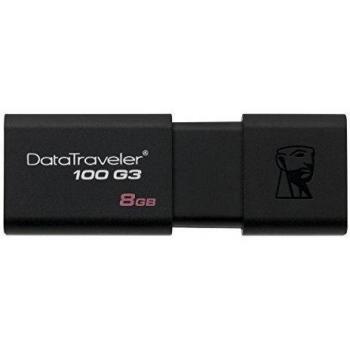 Kingston DT100G3/8GB DataTraveler 100 G3 - Memoria USB de 8 GB, USB 3.0, color negro