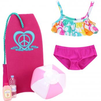 Sophias by Teamson Kids Bikini and Beach Accessories Set for 18 Dolls - pink