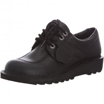 Kickers Adult Mens Kick Lo Leather Black - 11090077, Men's Kickers Mens Kick Lo Black Leather Shoes - Size: 9