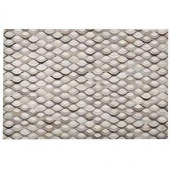 Alfombra de Piel de Vaca Patchwork Beige y Marrón 160 x 230 cm Estilo Retro Kirca