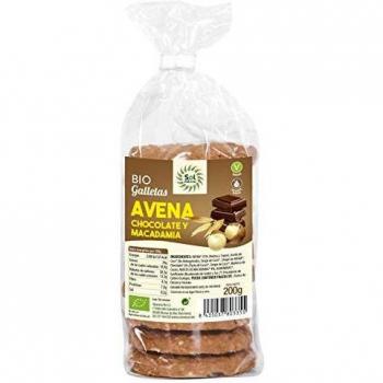 SOLNATURAL Galletas avena chocolate y macadamia bio 200 g