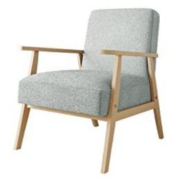 Sillón Clovis 100 Tapiz Gris con Patas de Madera - 76x59x67cm