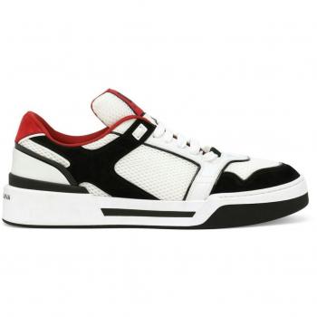 Dolce & Gabbana Men's Calf Leather Panelled Design Sneakers in Black, Size 45