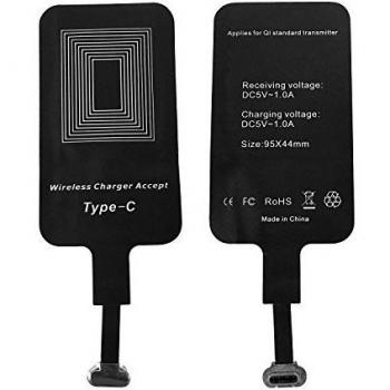 LEAPCOVER universal QI tipo C de carga inalámbrica Receptor Patch - tarjeta de Módulo de carga rápida para LG G5, Huawei P9, honor 8, Nexus 6P, HTC 10, OnePlus 3 y otros dispositivos USB-C