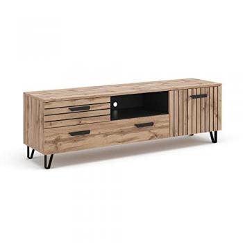 Mueble Bajo para TV Amber, Roble/Negro, 150 x 48.5 cm, Vicco