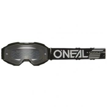 O'Neal Gafas de Cross Niño B-10 Solid Negro-Transparente, Gafas de motocross para niños, lente resistente a los arañazos con revestimiento antivaho, 100% protección UV, unisex