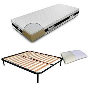 kit Base de láminas Virgo, cojín en Memory, Ares Colchón H22 cm 4 cm Espuma Viscoelástica a Onda desenfundable 6 cm Rango De Precios aireación - matrimonio 170x195