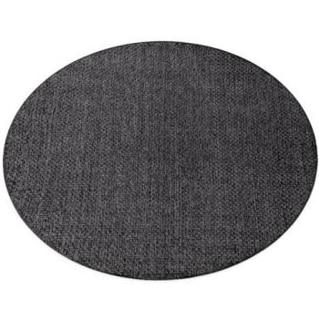 Alfombra Timo 6272 Círculo de Sisal para Exterior e Interior, Color Negro, Diámetro 200 cm