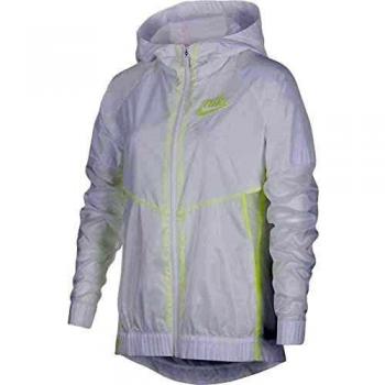 Nike G NSW Icon Windrunner Aop6 Jacket, Niñas, White Barely Volt, M