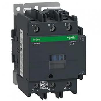 Contactor Schneider Electric TeSys D LC1D80U7, 3 polos, 3 contactos normalmente abiertos (NA), 80A, bobina de 240V, compatible con AC-3 hasta 440V, dimensiones de