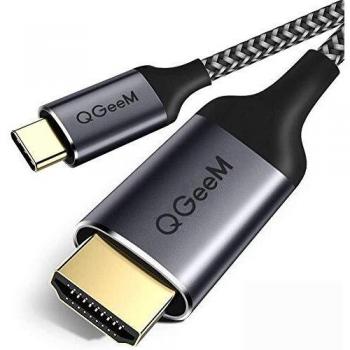QGeeM USB C to HDMI Cable Adapter,QGeeM 6ft Braided 4K@60Hz Cable Adapter