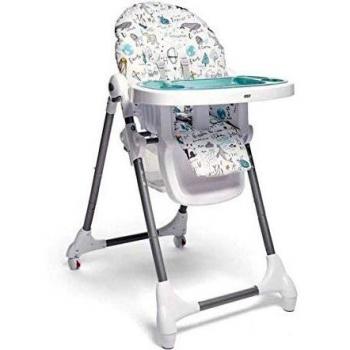 Trona Ajustable Mamas & Papas Snax, Plegable, Reclinable con Bandeja Desmontable, Happy Planet