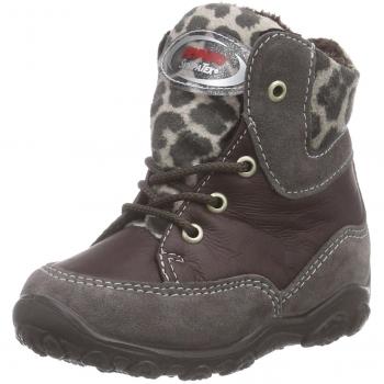 Ricosta Emma - botas de nieve cn forro y caña corta de piel niña, color gris, talla 23