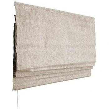Victoria M. Ivora Estor Plegable sin Taladrar Cortina Paqueto con Barras Estables en Aluminio, con Cordón, para Ventanas y Puertas, 120 x 240 cm, Marfil Jaspeado