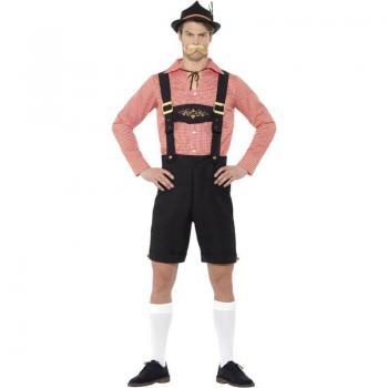 Disfraz de Alemán Tradicional Rojo y Marrón para hombre