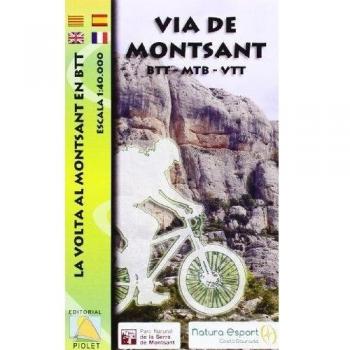 Vía del Montsant en BTT. Mapa cicloturista. Escala 1:40.000. Editorial Piolet.