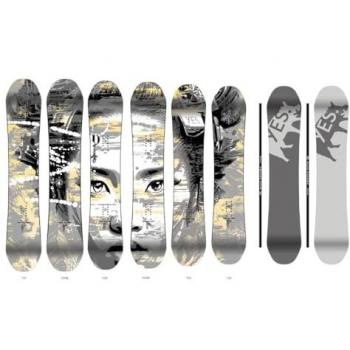 Tabla de Snowboard YES Basic Uninc Rdm Xtrm 158 Unisex Color Gris/Blanco/Azul
