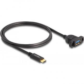 Cable USB 3.2 Gen 2 SuperSpeed de 1 m, Tipo-C macho a Tipo-A hembra, negro, para instalación