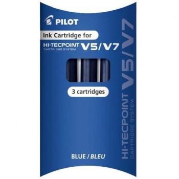 Pilot 259300303 V5 V7, 12 Recargas para Bolígrafos, 3 Unidades, Color Azul