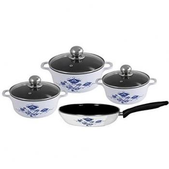 ' - Set de olla Onion olla Set, aluminio fundido, color blanco, 24 x 32 x 12 cm, 7 unidades