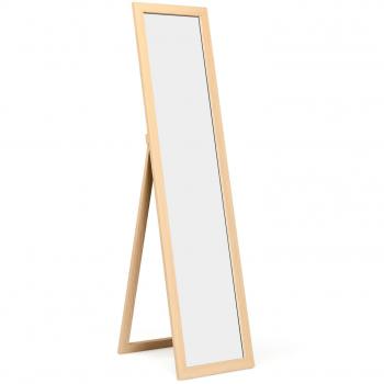 Espejo de Cuerpo Entero Montado a la Pared con Estructura de Madera Natural para Dormitorio, Salón y Entrada - Dimensiones: 37 x 50 x 155 cm