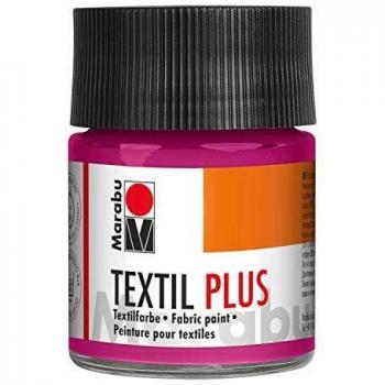 Pintura Textil Marabu Plus Frambuesa 50 ml - Color opaco para telas oscuras, lavable hasta 40 °C tras fijación