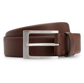 Hugo Boss BOSS Barnabie Leather Belt for Men - Medium Brown, 95 cm