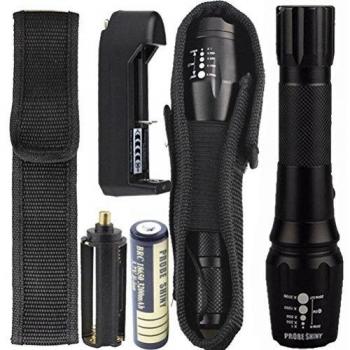 SMARTLADY 5000lm XM-L X800 T6 Linterna Eléctrica + Cargador + 18650 Batería Recargable 3200mAh 3.7V + Funda de Linterna