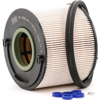 Filtro de combustible MANN-FILTER PU 1033 x con junta para vehículos PORSCHE Cayenne, AUDI Q7 y VOLKSWAGEN Touareg I
