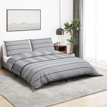 Juego de funda de edredón nórdica gris 200x200 cm en algodón