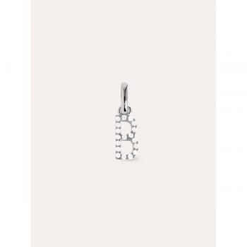 Charm Letter Spark de plata bañado en rodio Letra B