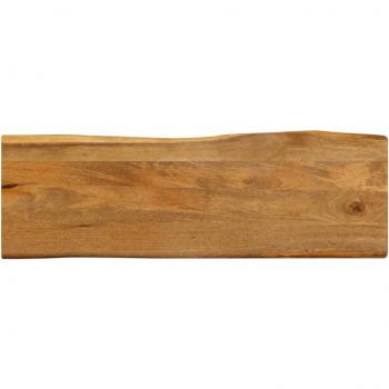 Tablero de mesa borde natural madera maciza mango 140x40x2,5 cm Marrón