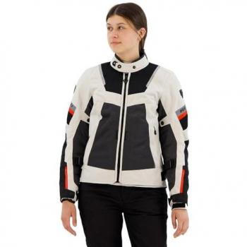 Chaqueta Textil de Moto para Mujer Rev'it Tornado 4 H2O Impermeable Plata-Negro Talla 42