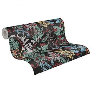 Papel Pintado Vlies Floral Impresión, Diseño Botánico Elegante, Tapete Decorativo para Sala, Dormitorio y Oficina, 0.53 x 5.33 m