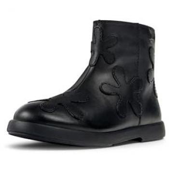 Camper Twins - Girls' Ankle Boots in Black, Smooth Leather, Size 28/10.5, Casual Fashion