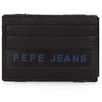 Pepe Jeans Raise Billetero con tarjetero Marrón 9,5x6,5x1 cms Piel