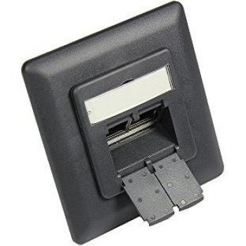 Toma de Conexión RJ45 CAT.6a Vertical, Gris Antracita