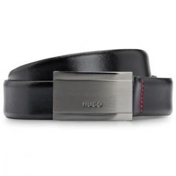 HUGO Men's Gexter Black Leather Belt 100 cm