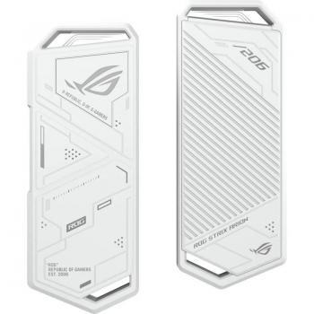 ASUS ROG Strix Arion White Edition - Caja de SSD M.2 NVMe (USB3.2 Gen 2 de Tipo C 10 Gbps, Cables USB-C a C y USB-C a A, instalación sin Dest