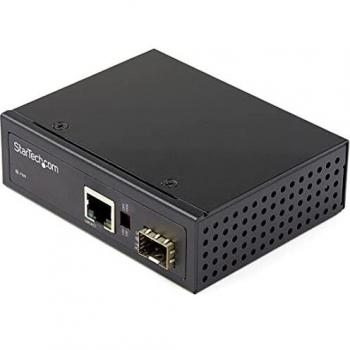 StarTech.com Industrial Fiber to Ethernet Media Converter - 1Gbps SFP to RJ45 Cat6, Singlemode/Multimode, 12-56V DC, IP30