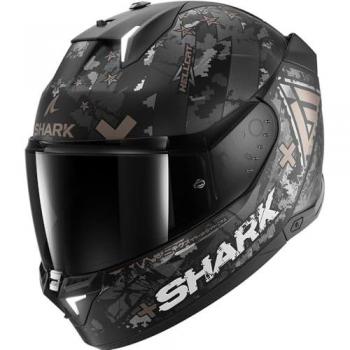 Casco Integral de Moto Shark Skwal I3 Hellcat Negro Gris Mat Cromado Antracita XXL