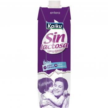 Kaiku Leche sin Lactosa Entera, Paquete de 6 x 1000ml