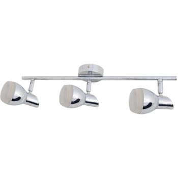 Foco de Techo Triple LED Chromey 3000K, Color Cromado, 3 Focos Integrados para Pared y Techo