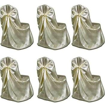 vidaXL Set De 6 Fundas De Color Crema para Sillas, Banquetes Y Bodas Cubierta Decoración