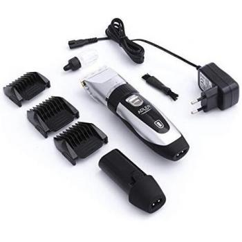 Adler AD 2823 Professional Pet Hair Clipper - Titanium Blade, Ceramic Blades, Wireless, Low Noise & Vibration, Includes 4 Combs for Curly and Long Fur