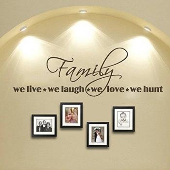 Las familias que vivimos nos reímos nosotros la queremos herido increíblemente pegatinas de cita de la familia de pared decoración del dormitorio sala de palabras de comedor pegatinas de pared, vinilo, custom, 19hx57w