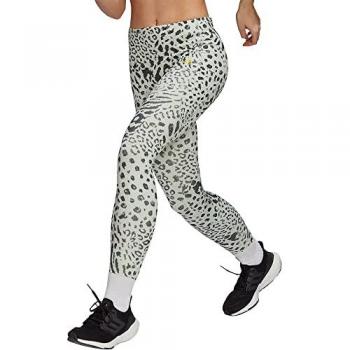 Mallas Adidas Fastimpact Leopard 7/8 para mujer, color blanco, modelo de compresión, diseño con estampado de leopardo, tejido transpirable y elástico, ideal para entrenamiento y actividades deportivas